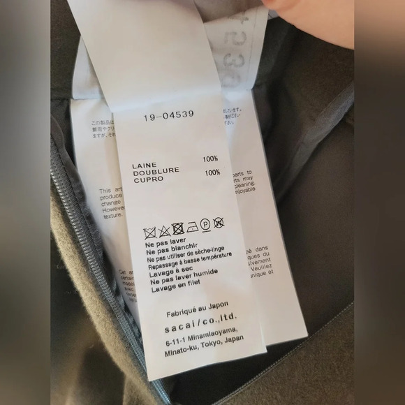 Sacai,‎ Melton Asymmetric Tight Wool Skirt, Size 2 - Picture 12 of 14